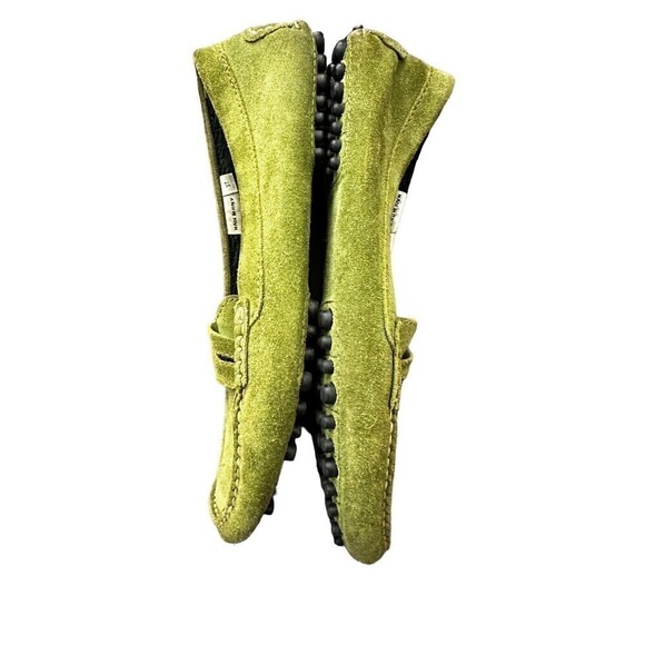 MANOLO BLAHNIK Roadster Green Suede Driving Loafers Mocs Terry Lined Sz 37 - Picture 9 of 9